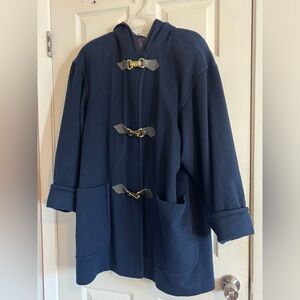 Vintage Jonathon Michael Navy Pea Coat with hood